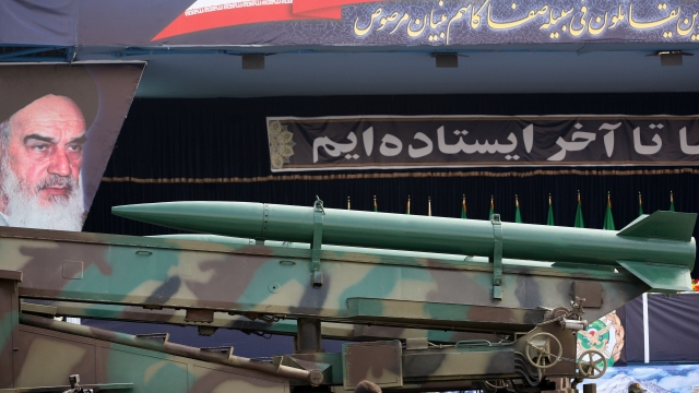 An Iranian surface to surface Zelzal missile.