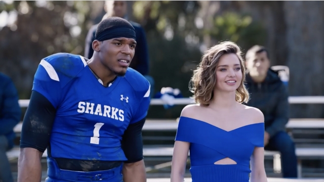 Cam Newton and Miranda Kerr in Buick's Super Bowl commercial.