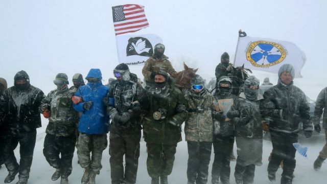 Activists protest the Dakota Access Pipeline