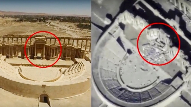 Before and after photos of Palmyra ruins destroyed by ISIS