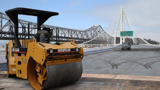 Construction on the San Francisco-Oakland Bay Bridge.