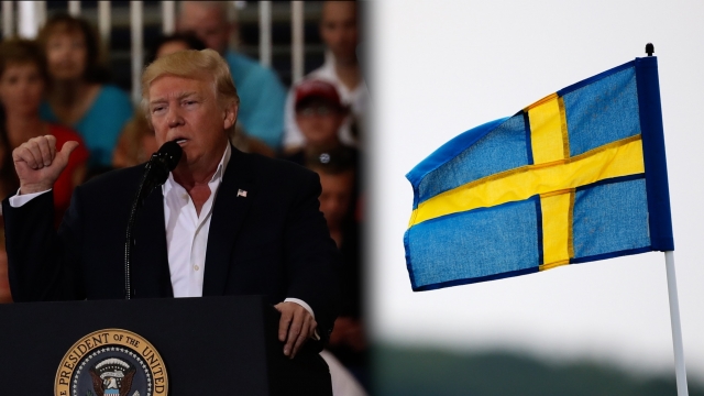 Donald Trump and Swedish flag