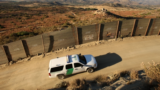 US Border Patrol agents carry out special operations near the US-Mexico border.