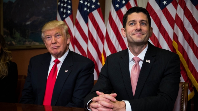 House Speaker Paul Ryan with President Donald Trump