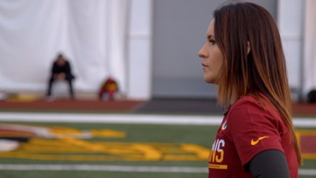 Jen Welter oversees a football training camp