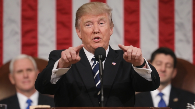 President Donald J. Trump pointing fingers during speech
