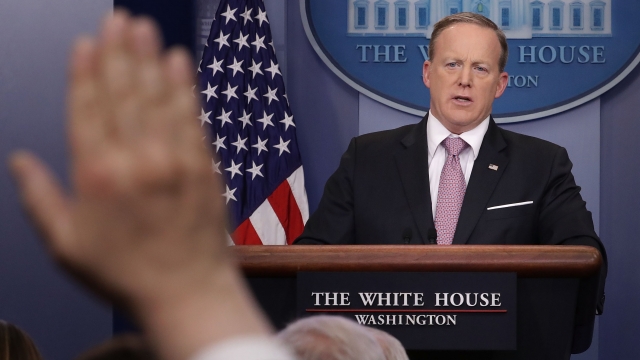 White House Press Secretary Sean Spicer takes questions from reporters.