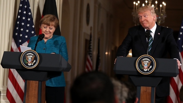 German Chancellor Angela Merkel and President Donald Trump