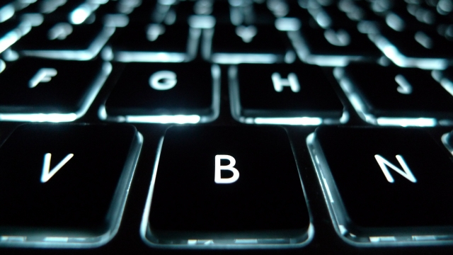 A backlit laptop keyboard