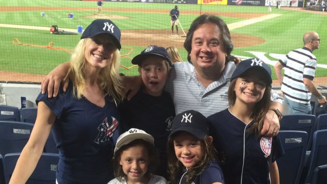 Kellyanne Conway, George Conway and their four children at Yankees game
