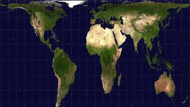 A Gall-Peters projection.