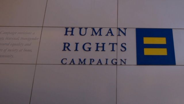Exterior of Human Rights Campaign headquarters.