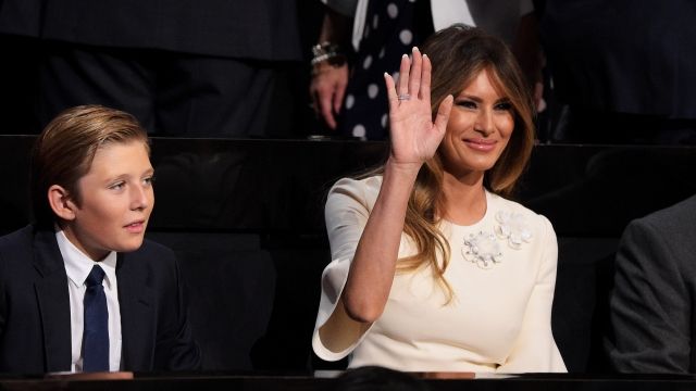 First lady Melania Trump with her son, Barron.