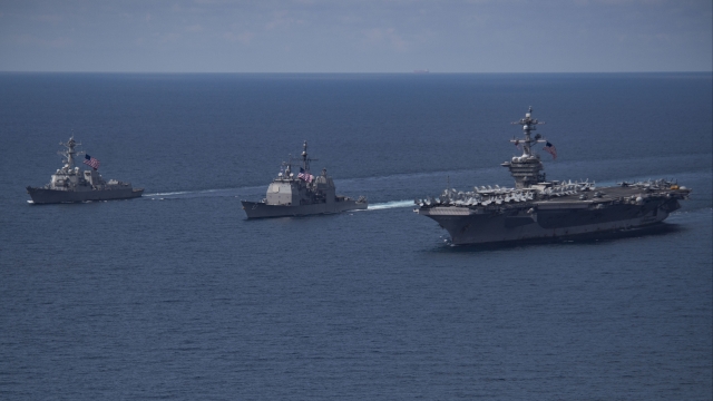 USS Carl Vinson strike group in the Indian Ocean.