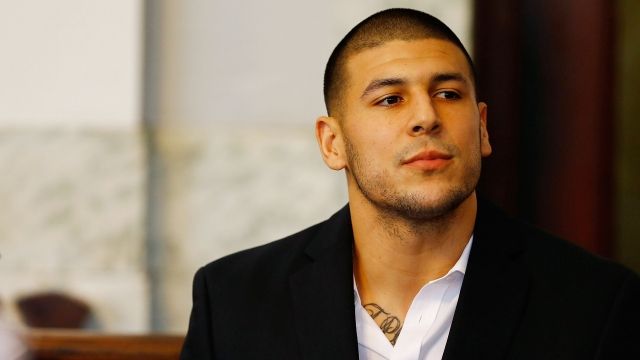 Aaron Hernandez sits in the courtroom.
