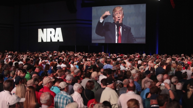 President Donald Trump speaks at the NRA-ILA's Leadership Forum.