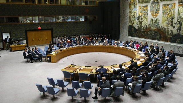 United Nations Security Council holds a meeting.