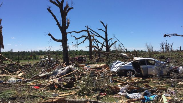 Storm damage in Canton, Texas