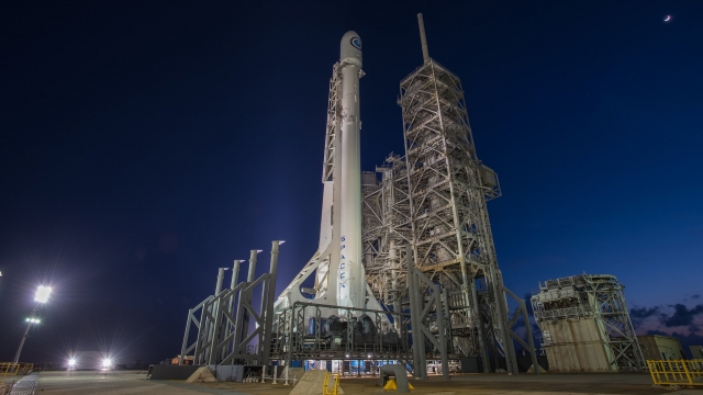 SpaceX rocket on the launch pad