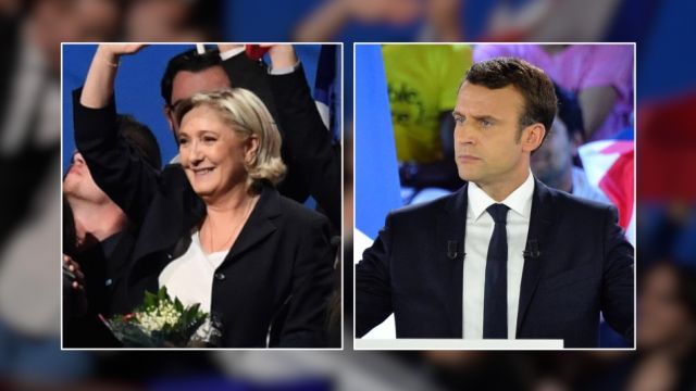 French presidential candidates Marine Le Pen and Emmanuel Macron