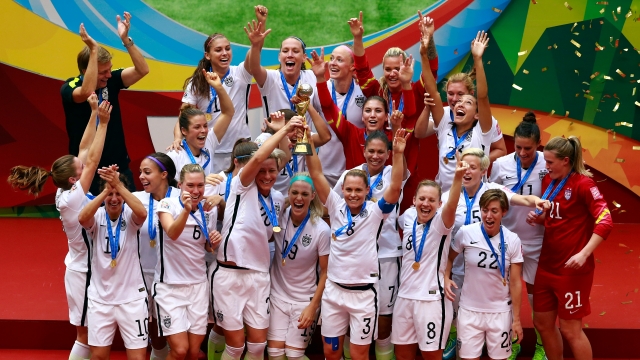 The U.S. celebrates after winning the FIFA Women's World Cup.