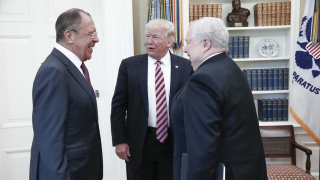 President Trump talks with the Russian ambassador and foreign minister