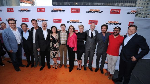 The cast of "Arrested Development" during the show's Season 4 premiere.