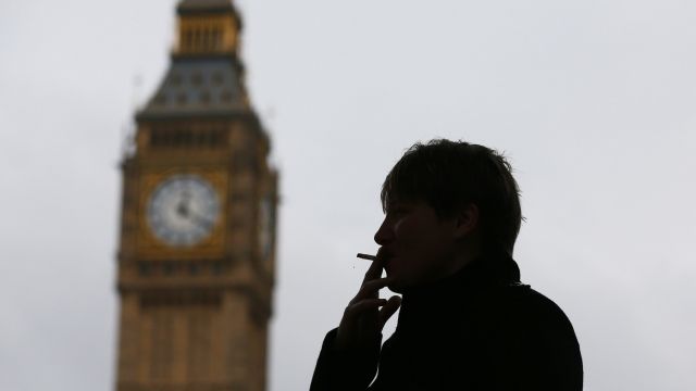 A woman smoking in London