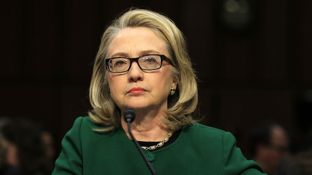 Hillary Clinton at a Benghazi hearing.