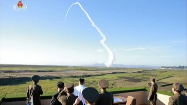 A short-range missile North Korea tested on Sunday.