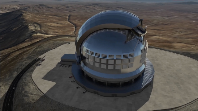 An artist's rendering of the Extremely Large Telescope.