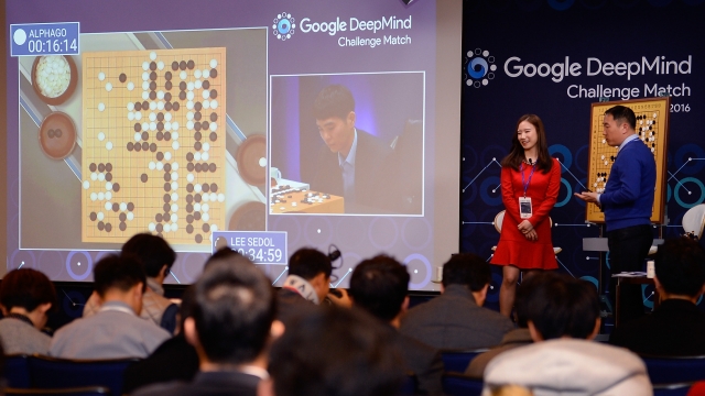 AlphaGo plays Lee Se-Dol in a game of Go