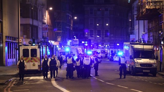 Police respond to an incident on London Bridge