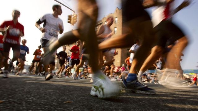 Runners in the 2005 New York City Marathon