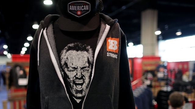 Breitbart News merchandise is displayed at 2017 CPAC
