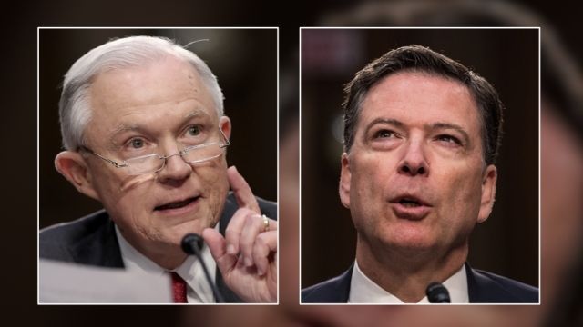 Attorney General Jeff Sessions and former FBI Director James Comey.