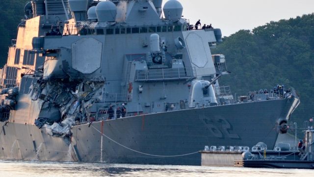 U.S. Navy guided-missile destroyer USS Fitzgerald ship damage
