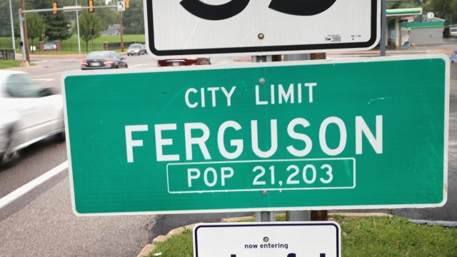 A sign for the city limit of Ferguson, Missouri.