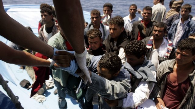 Migrants travel to Italy across the Mediterranean