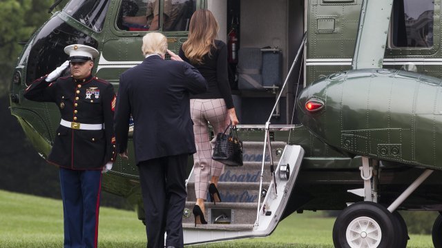Trump boards plane to Warsaw