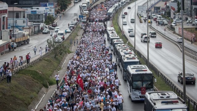 Thousands march in protest in Turkey