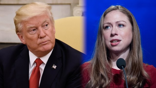 President Donald Trump and Chelsea Clinton