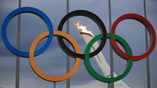 The Olympic rings in Sochi, Russia