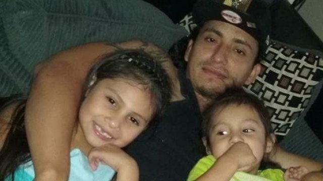 Wilmer Catalan-Ramirez with two of his children