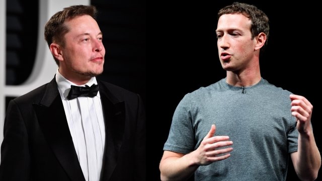 Elon Musk (left) and Mark Zuckerberg (right)