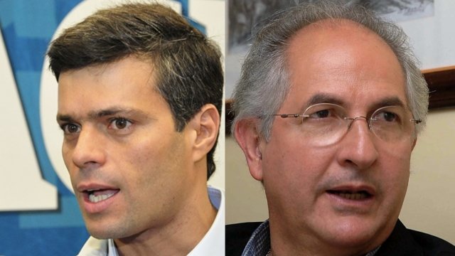 Main Venezuelan opposition leaders Leopoldo Lopez and Antonio Ledezma.