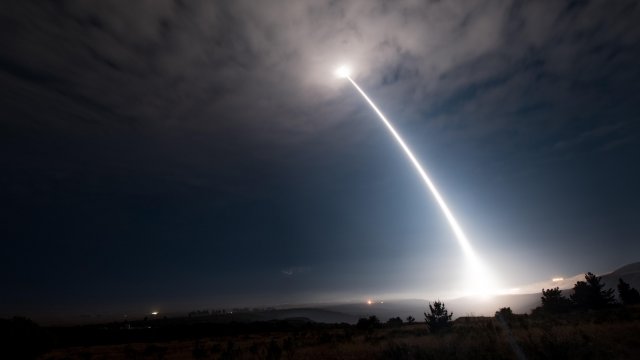 An unarmed Minuteman III intercontinental ballistic missile launch