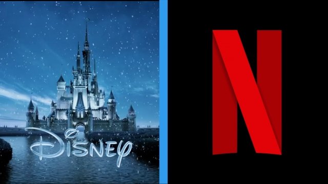 Disney logo; Netflix logo