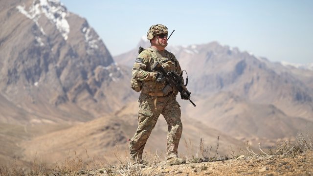 A U.S. Army soldier on patrol in Afghanistan