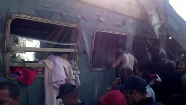 Dozens of people are dead after two trains collided in Egypt.